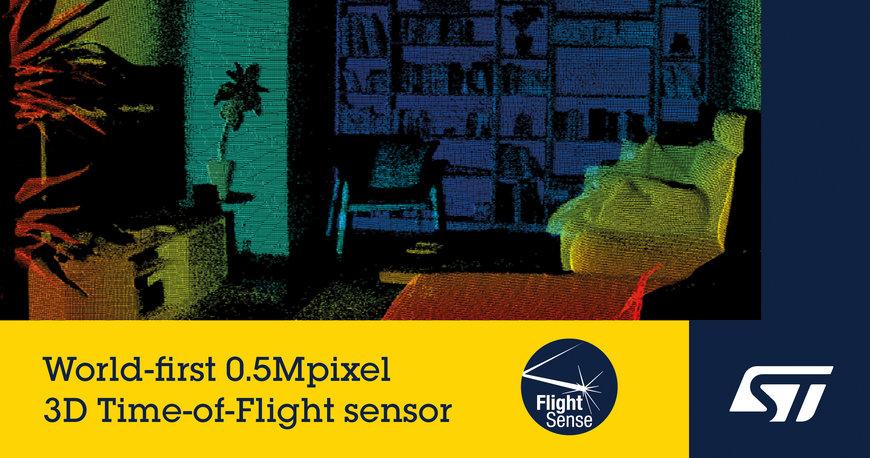 STMicroelectronics transforms digital vision with the market’s first 0.5Mpixel depth image sensor